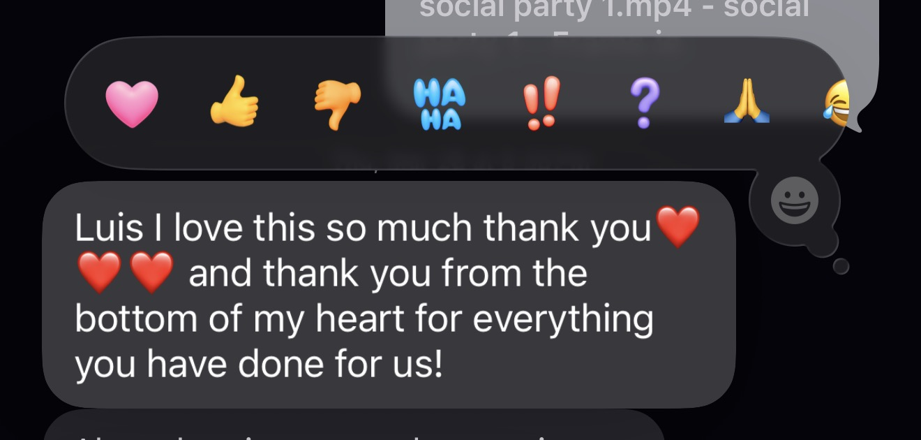 Client feedback message
