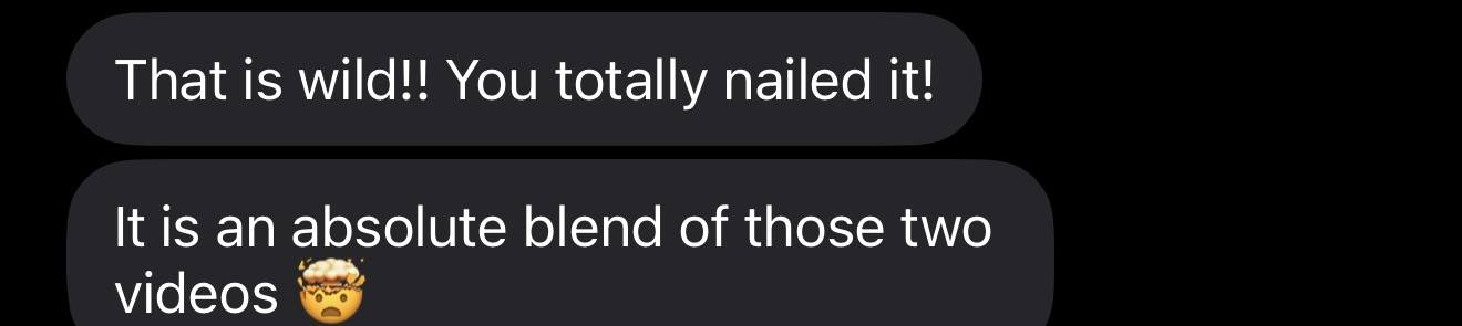 Client feedback message