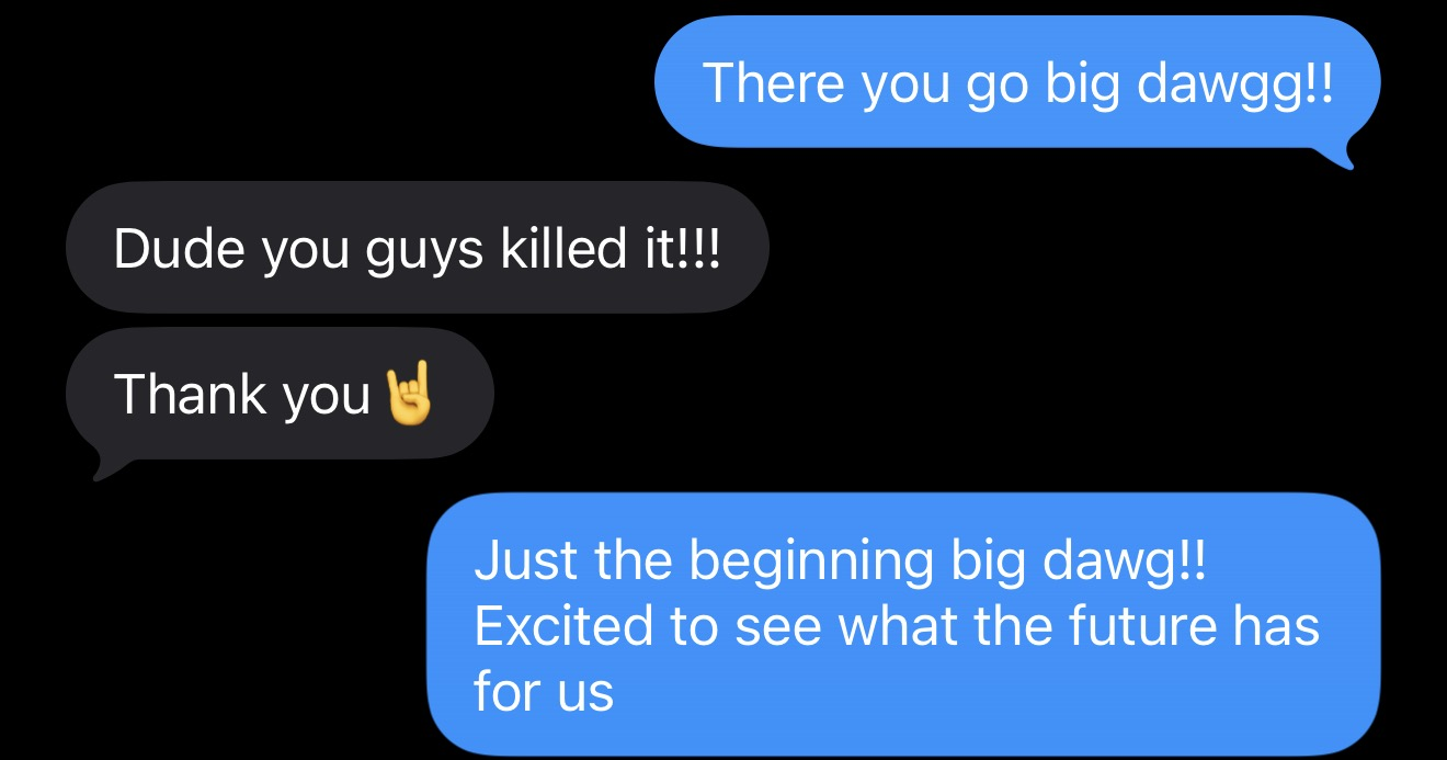Client feedback message