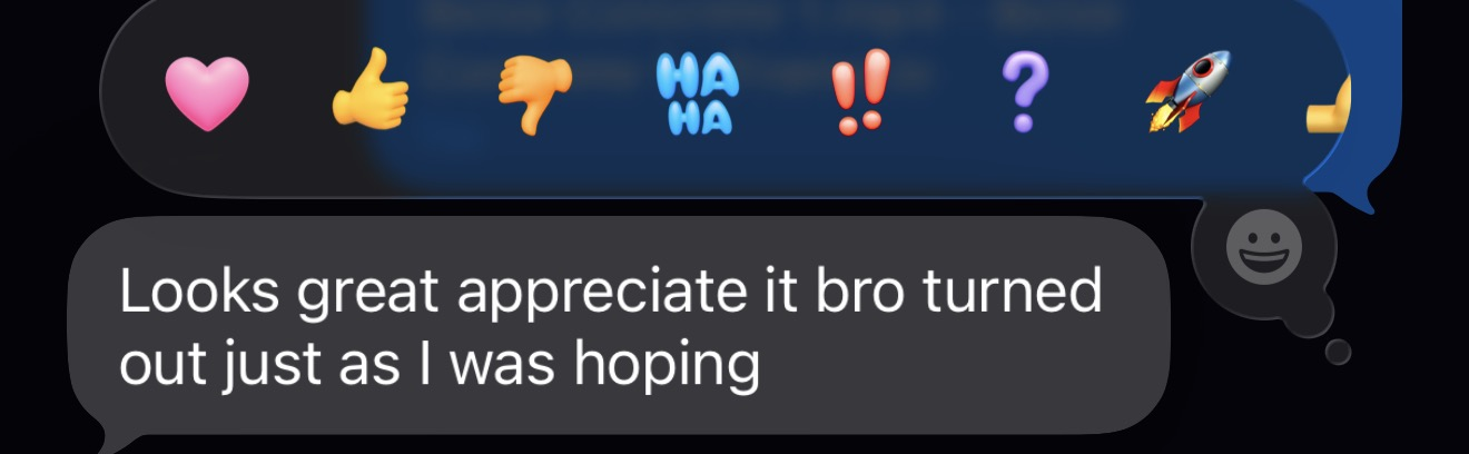 Client feedback message