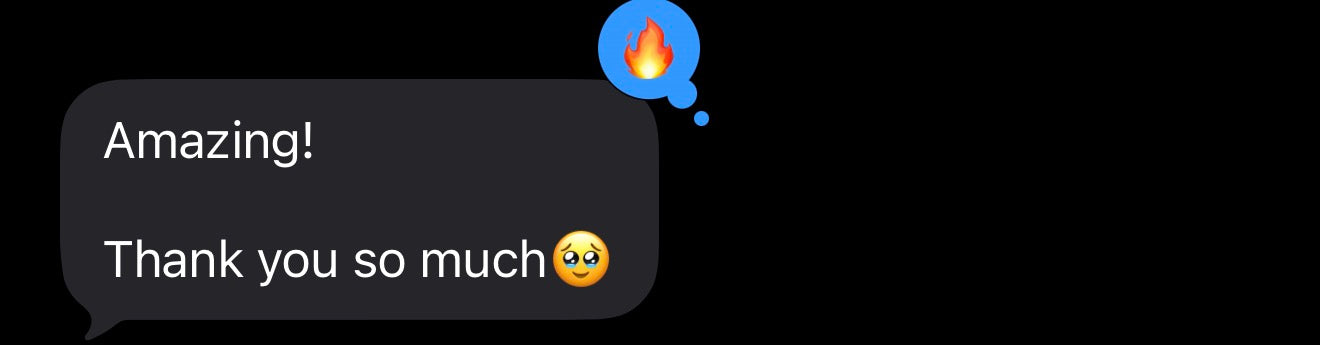 Client feedback message
