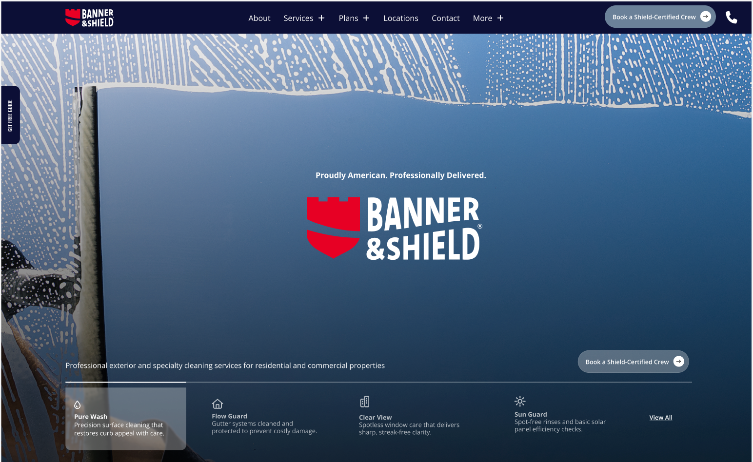 Banner and Shield Landing Page